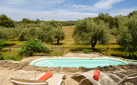 The pool is about 40 metres away from the cottage